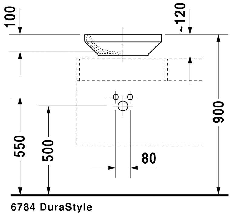 Lavabo Duravit para muebles DuraStyle 65cm con rebosadero, con banco para  grifo, 1 agujero para grifo