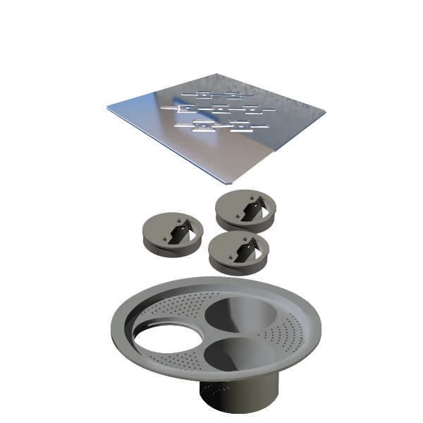 Rejilla Square Tapa Acero Inox 10x10 cm