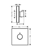 HANSGROHE ShowerSelect Termostato de Alto Caudal Cuadrado Cristal Negro/Cromo