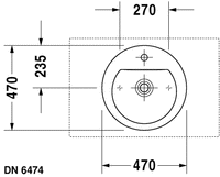 DURAVIT DARLING New Lavabo de Apoyar con Rebosadero 470mm