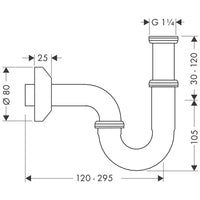 HANSGROHE Sifon S hasta 295 mm