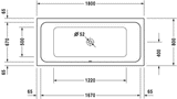 DURAVIT DCODE Bañera de Empotrar 1800x800x420