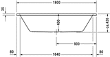 DURAVIT DCODE Bañera de Empotrar 1800x800x420