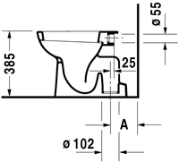 DURAVIT DCODE Inodoro Pie 540 para Cisterna Empotrada