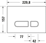 DURAVIT Pulsador A1 Para Inodoro, Vidrio Blanco
